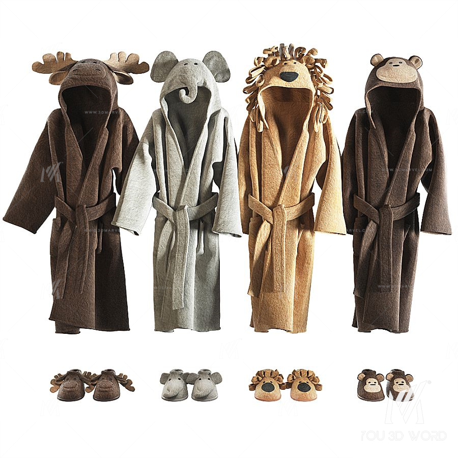 RH Baby bathrobe Animal set 002